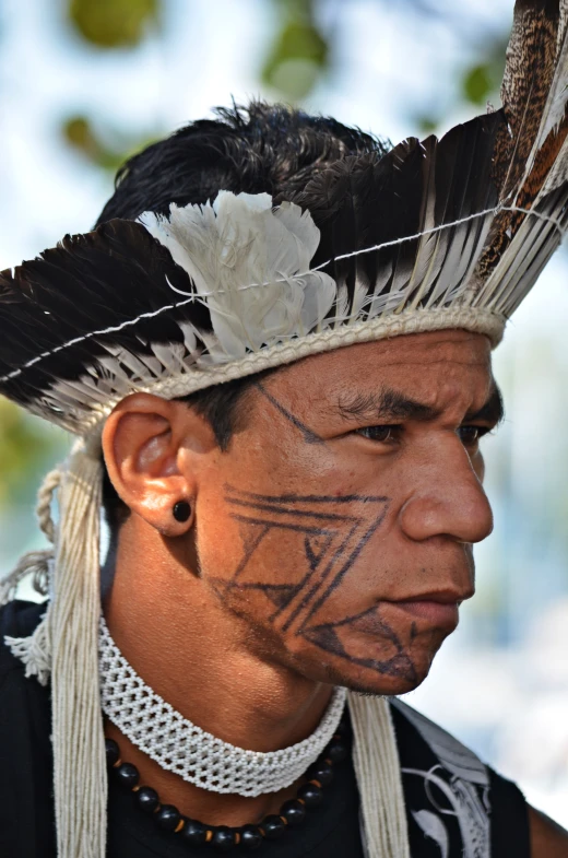 a man with tattoos on his face and head