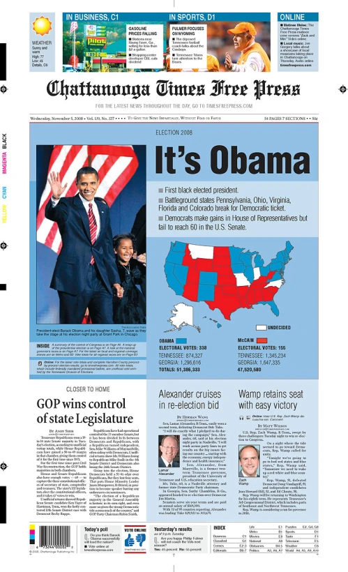 the obama campaign is on the front page of the detroit times