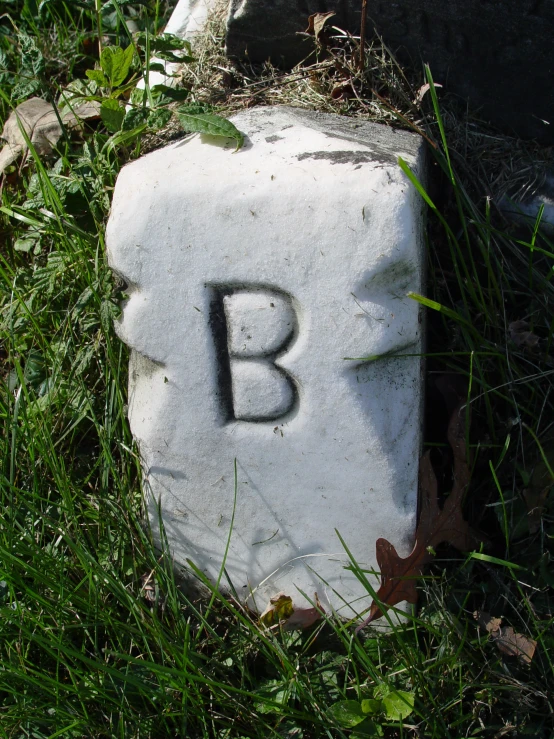 there is the initial b on a stone