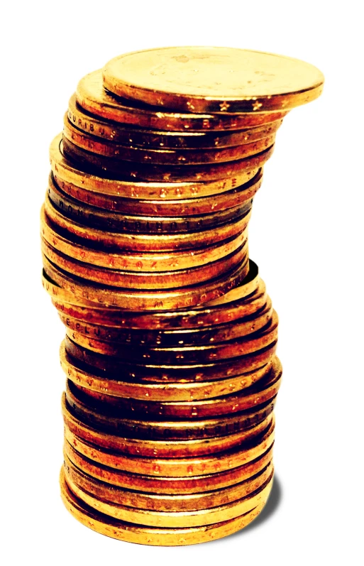 stack of twenty gold coin stacks to be s for penny