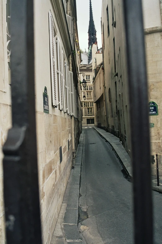 an old narrow city street has been locked