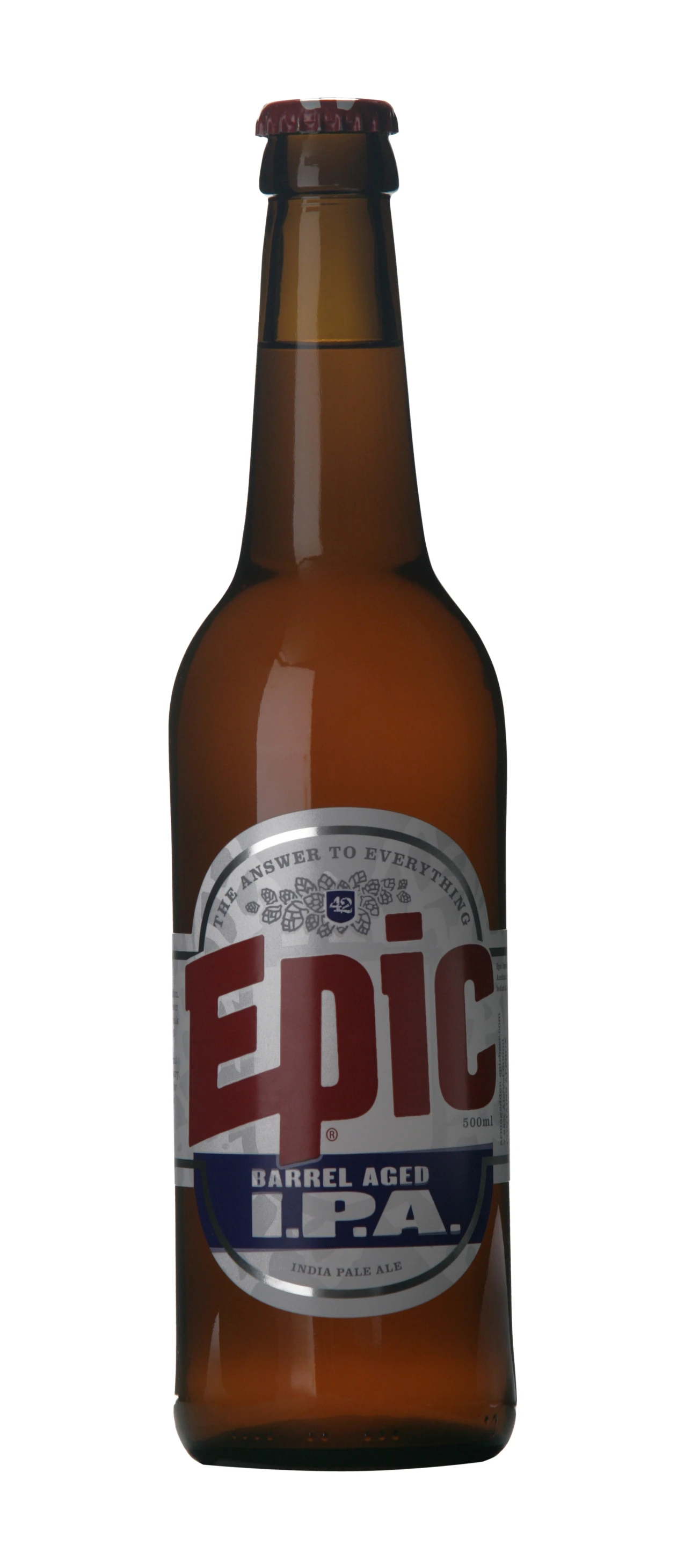 an up close s of a beer bottle with the word epic on it