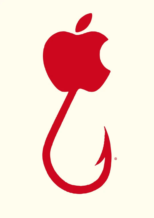 an apple logo with a drop on it