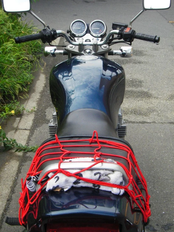 an image of the back side of a motor bike