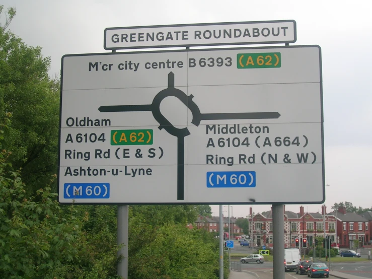 a street sign shows direction for major roads