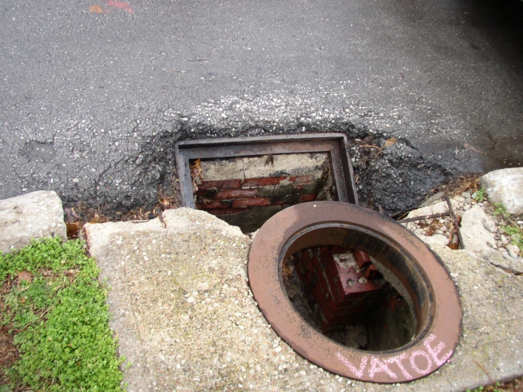 a dirty toilet bowl near the ground