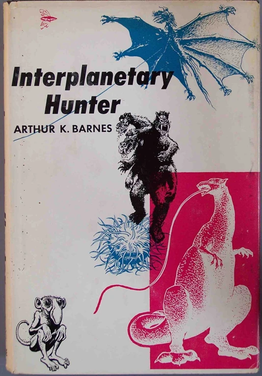 an old paperback book with blue and pink covers
