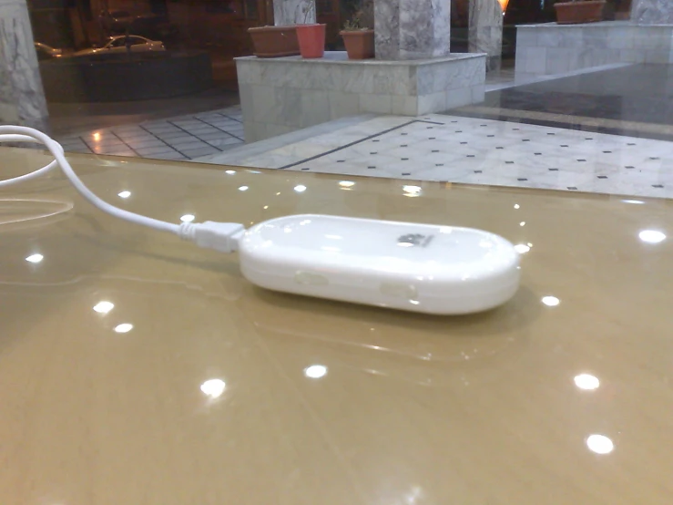 a close up of an electronic device on a table