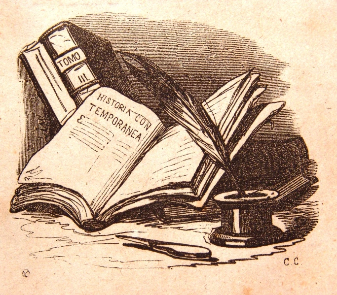 two old books sit on the table with a cup of coffee and a roll of tape