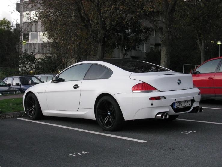 a car is parked in the parking space