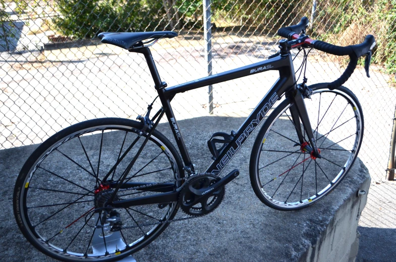 the front wheel and seat rests on the bike