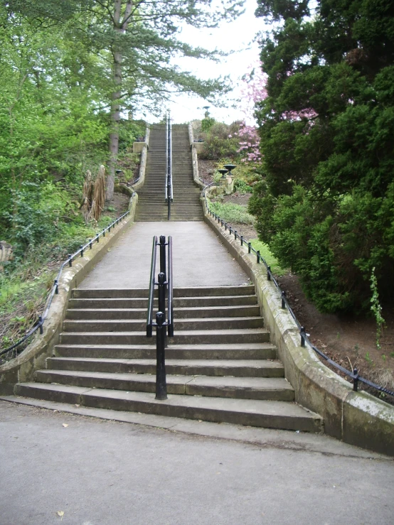 a set of stairs going up from the top