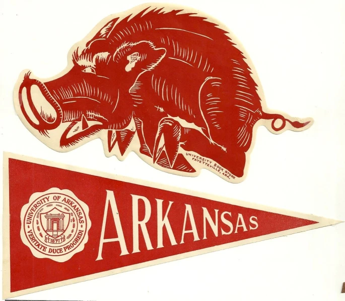 the arkansas bear banner is seen in this po