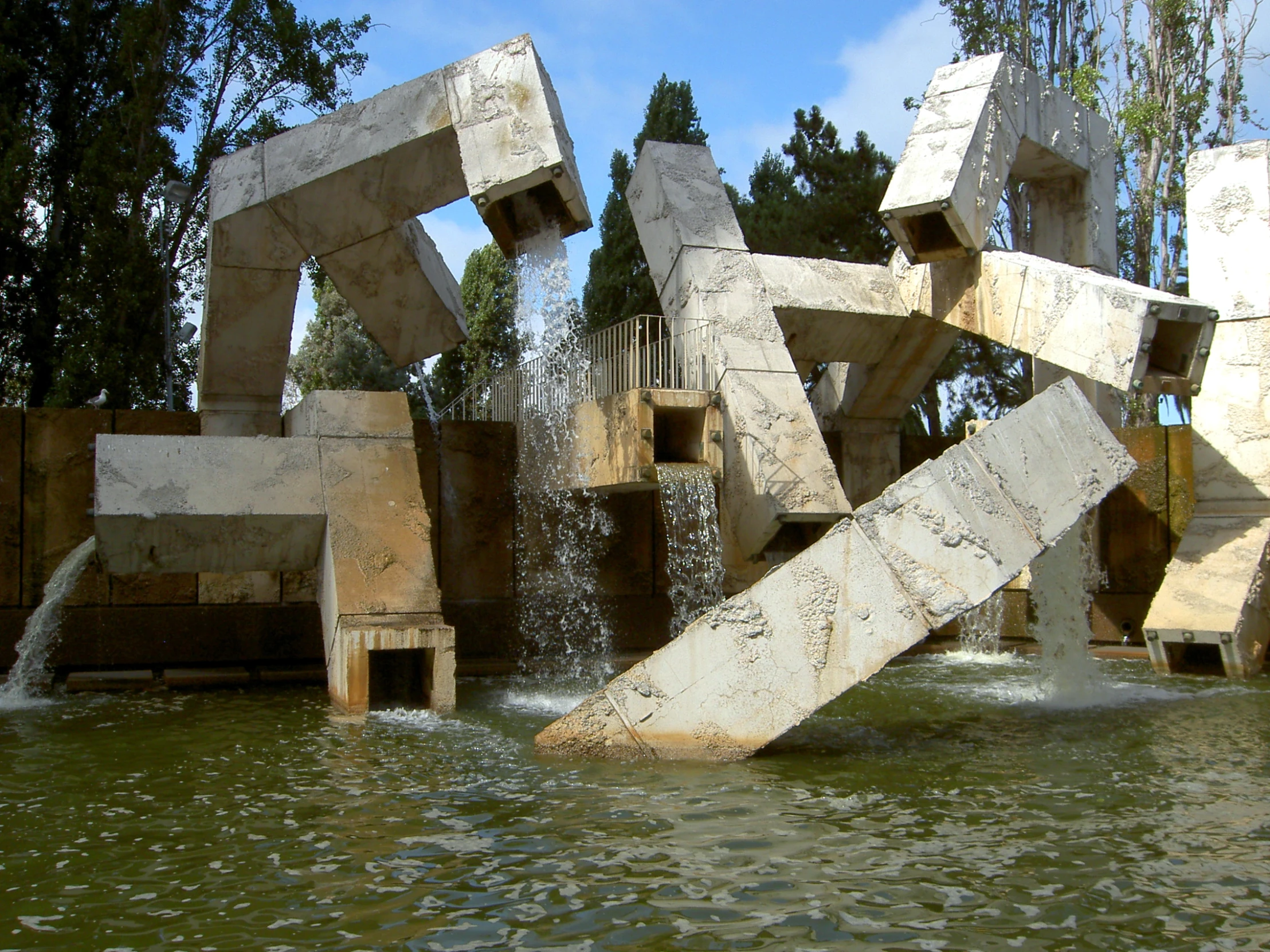 art sculpture on the water in a park