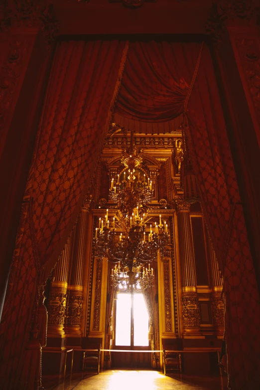 a very pretty ornate building with a chandelier