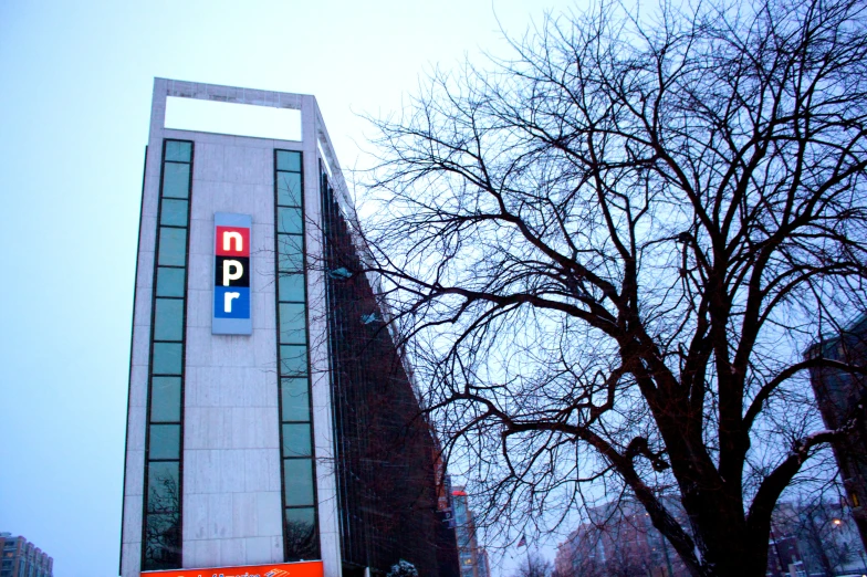 an image of a tall building on a snowy day