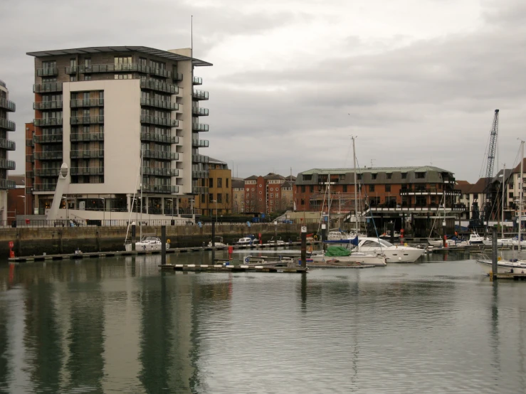 the view of some buildings from across the water