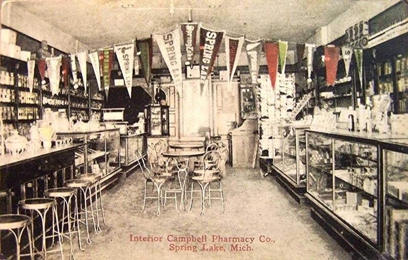 a vintage po of a very old fashioned looking store