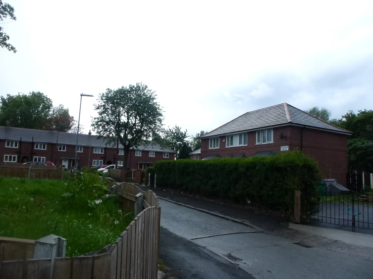 this is a picture of a residential area with trees