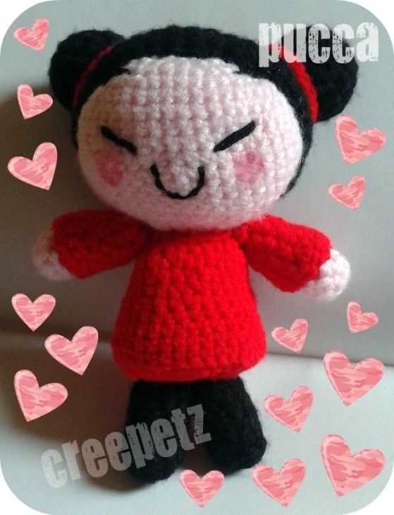 this amim doll is made with a red shirt