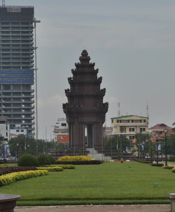 the large clock is sitting on top of the tower