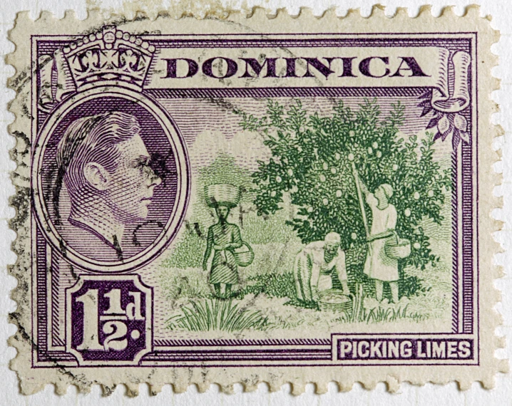 the stamp with the image of a man and women on it