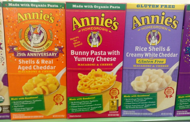 three packages of anne's home grown frozen food