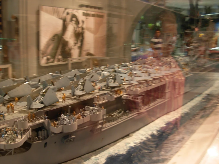 there is an image of a battleship with lots of small ones