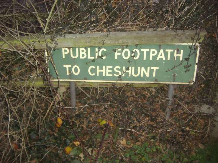 a street sign pointing to a woodland area