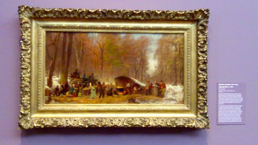 painting of an oil on canvas of people in the forest