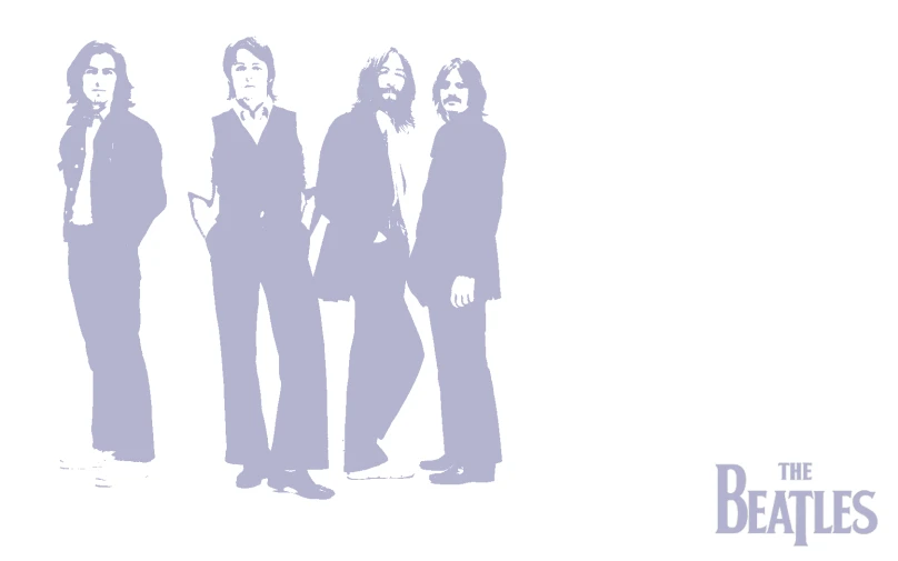 the beatles silhouette from left to right, paul browne, john lennon, bob beck and jimmy page