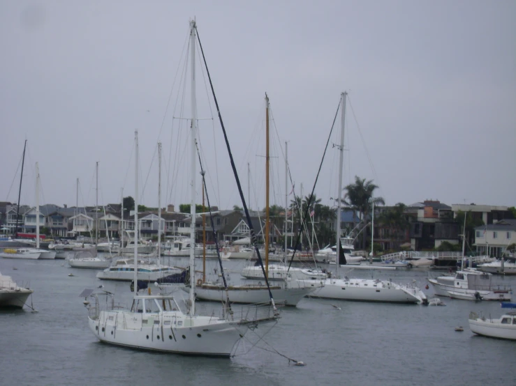 a harbor with a few boats all around it