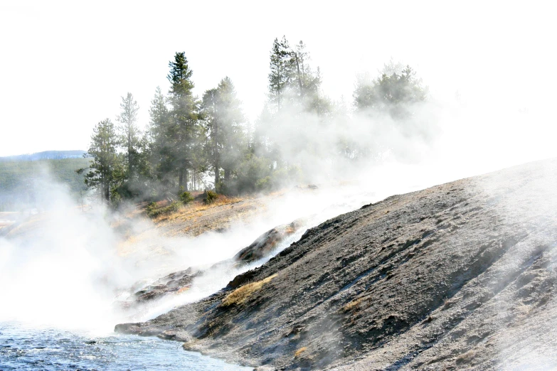 an area that has some dirt and water