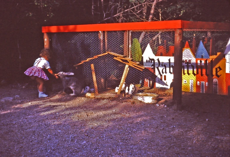 a person in a yard, holding soing on the ground