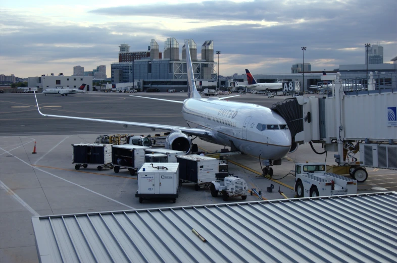 a large airplane is on a run way