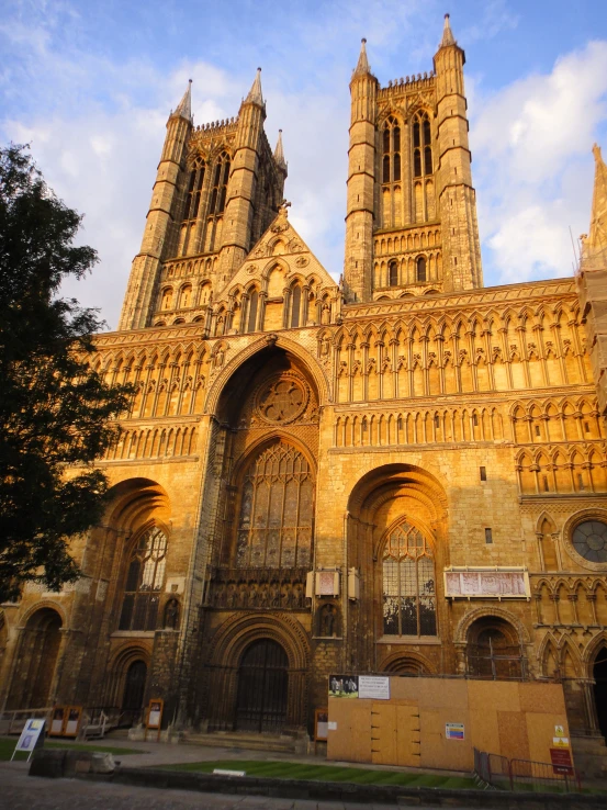 an old cathedral in the sun on a sunny day