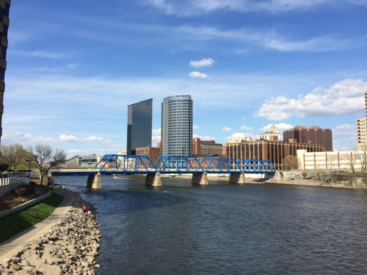 this is the city skyline from across the river