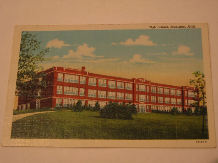 a vintage pograph of a large red brick building