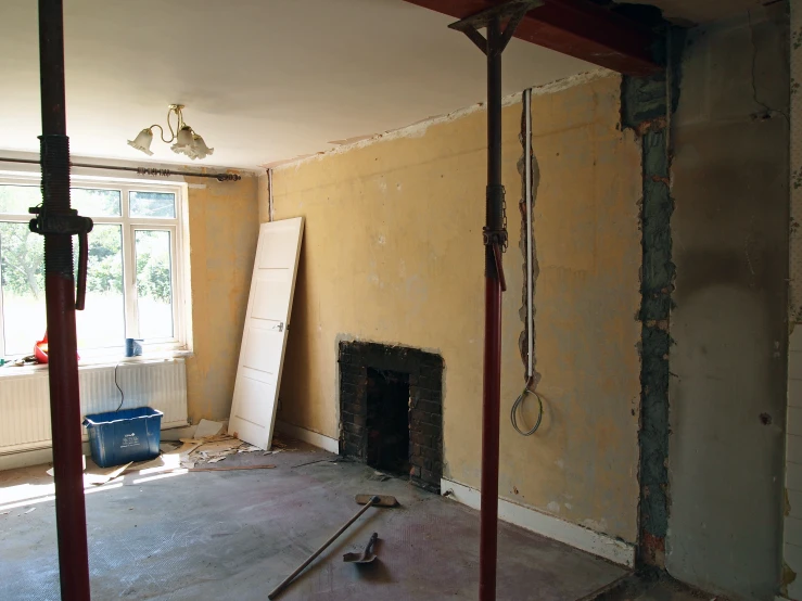 a room that is being renovated with no furnishings in it