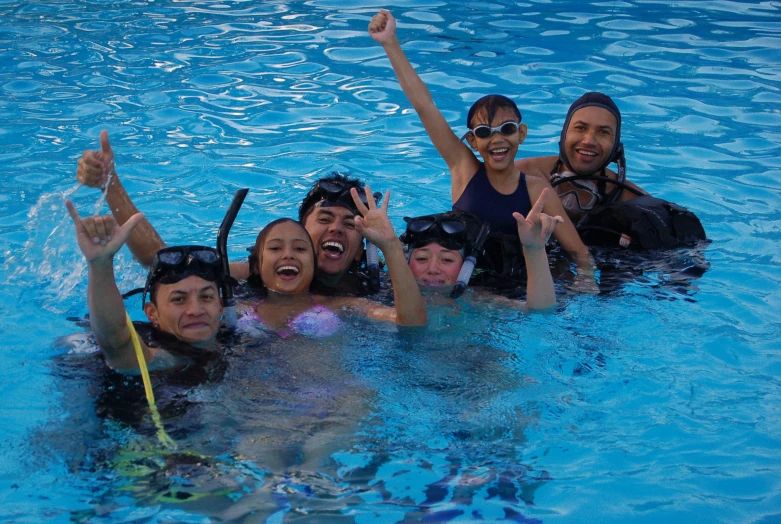 a group of people who are in some water