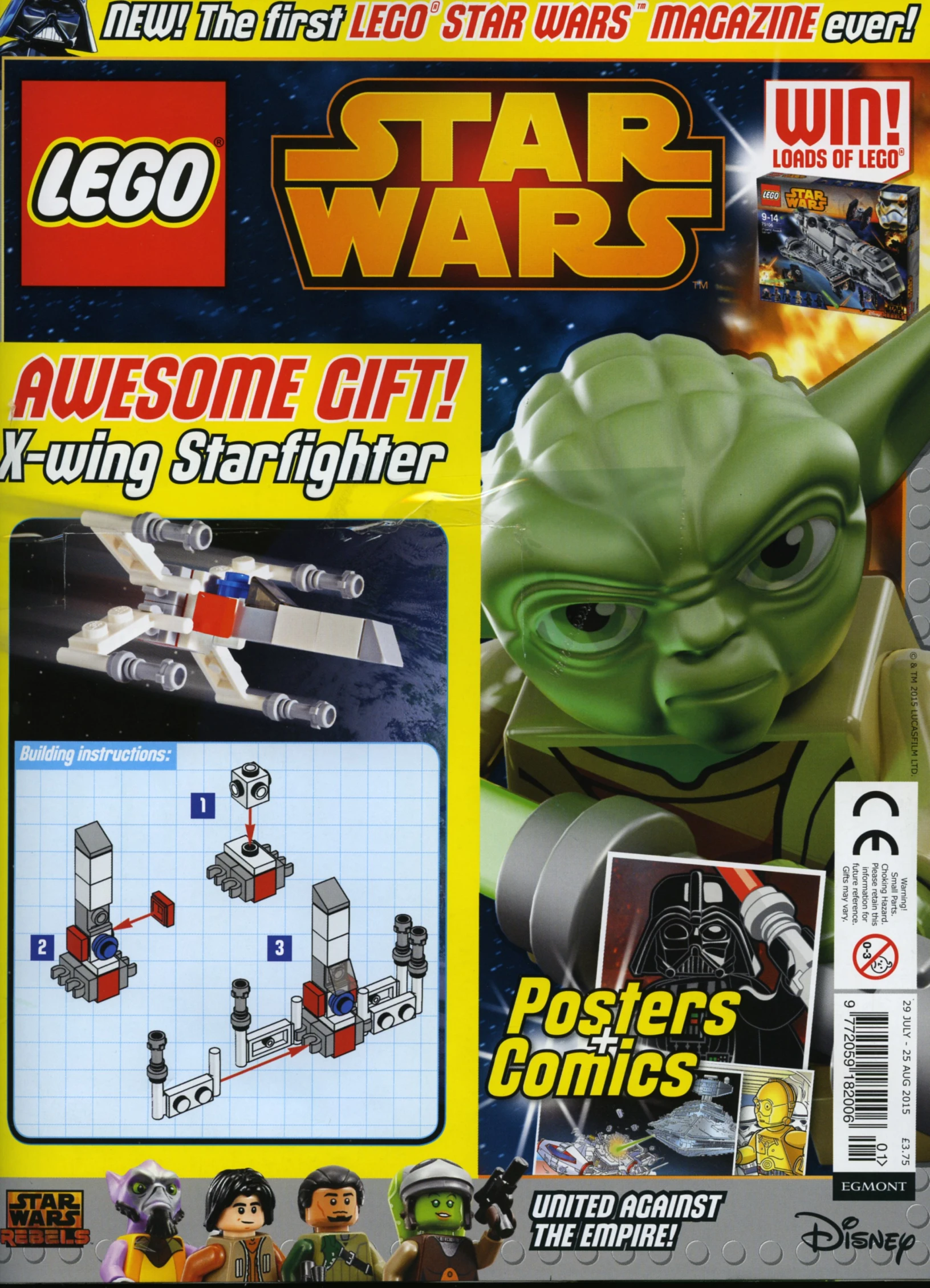 the cover of a lego magazine featuring the star wars character