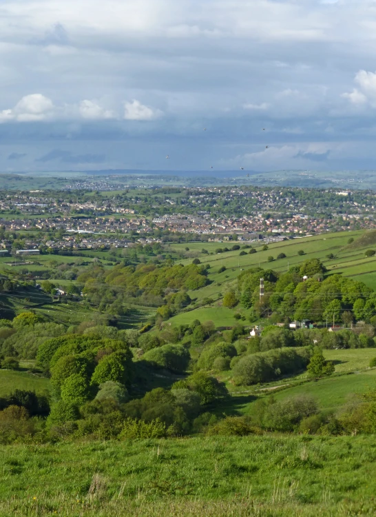 looking down on a city from a hilltop