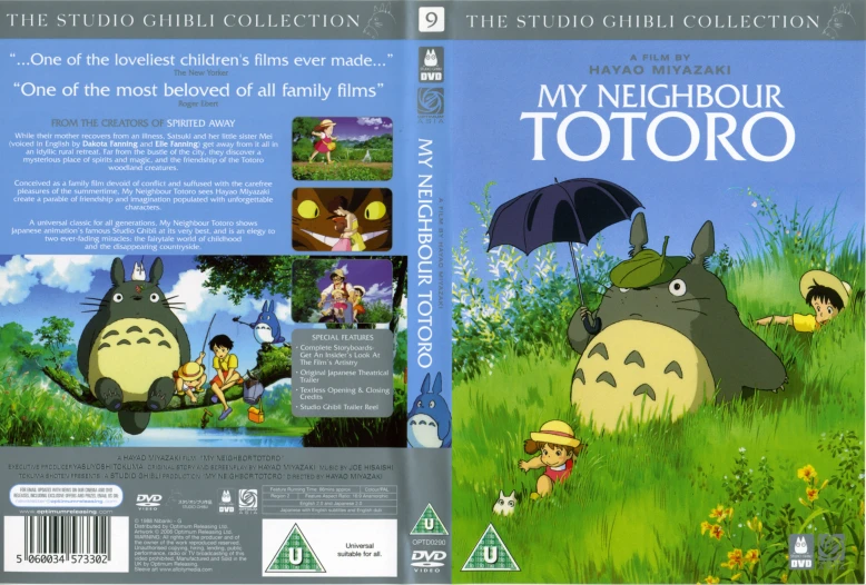 the cover totoro dvd for studio ghizago