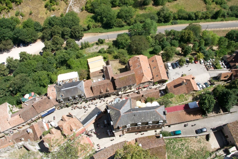 an aerial view of a large number of buildings