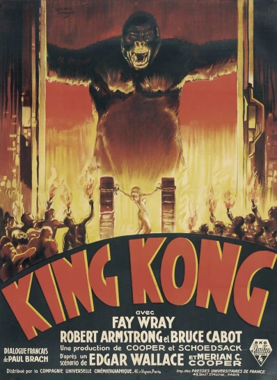an original movie poster for the king kong starring king kong and his son
