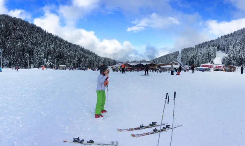 people are out in the snow in ski gear