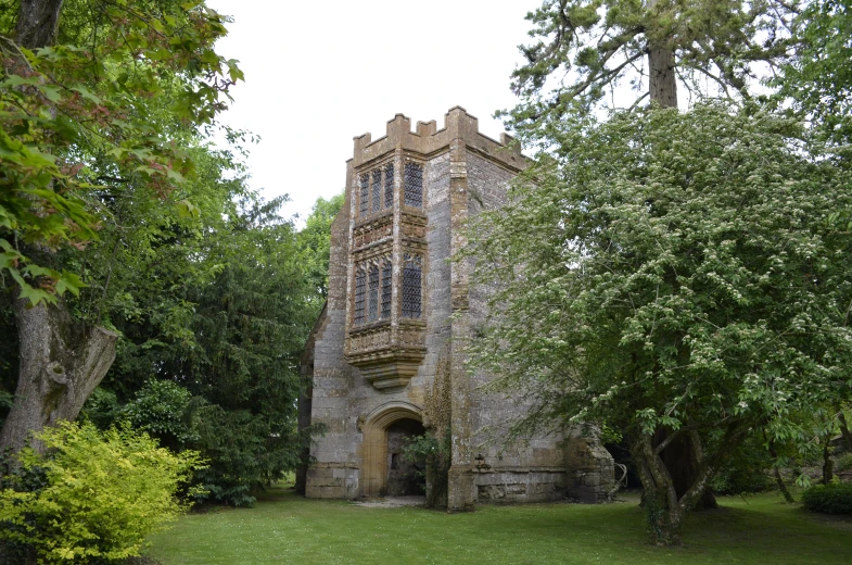 the large building has many windows on it