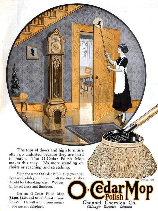 a woman using a wand on a door