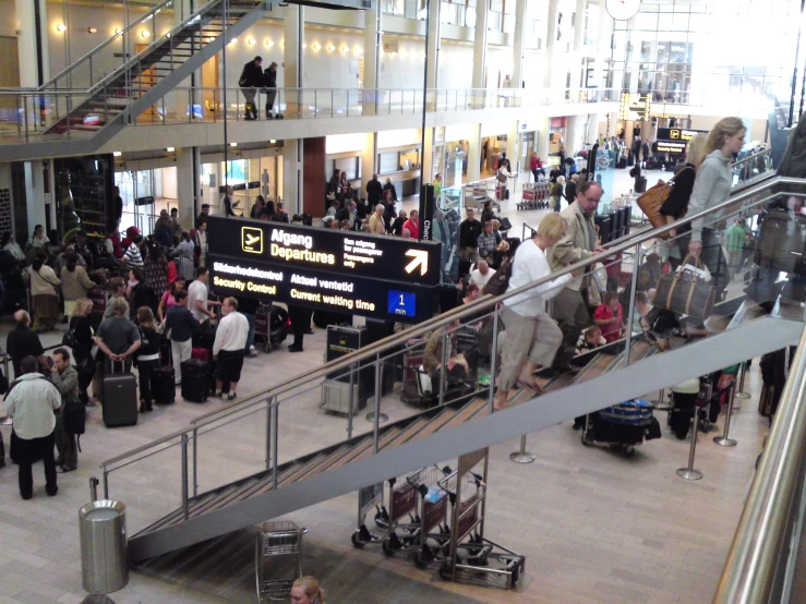 the lobby with all the luggage at the airport