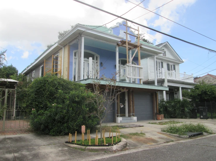 the home is on the corner of this street